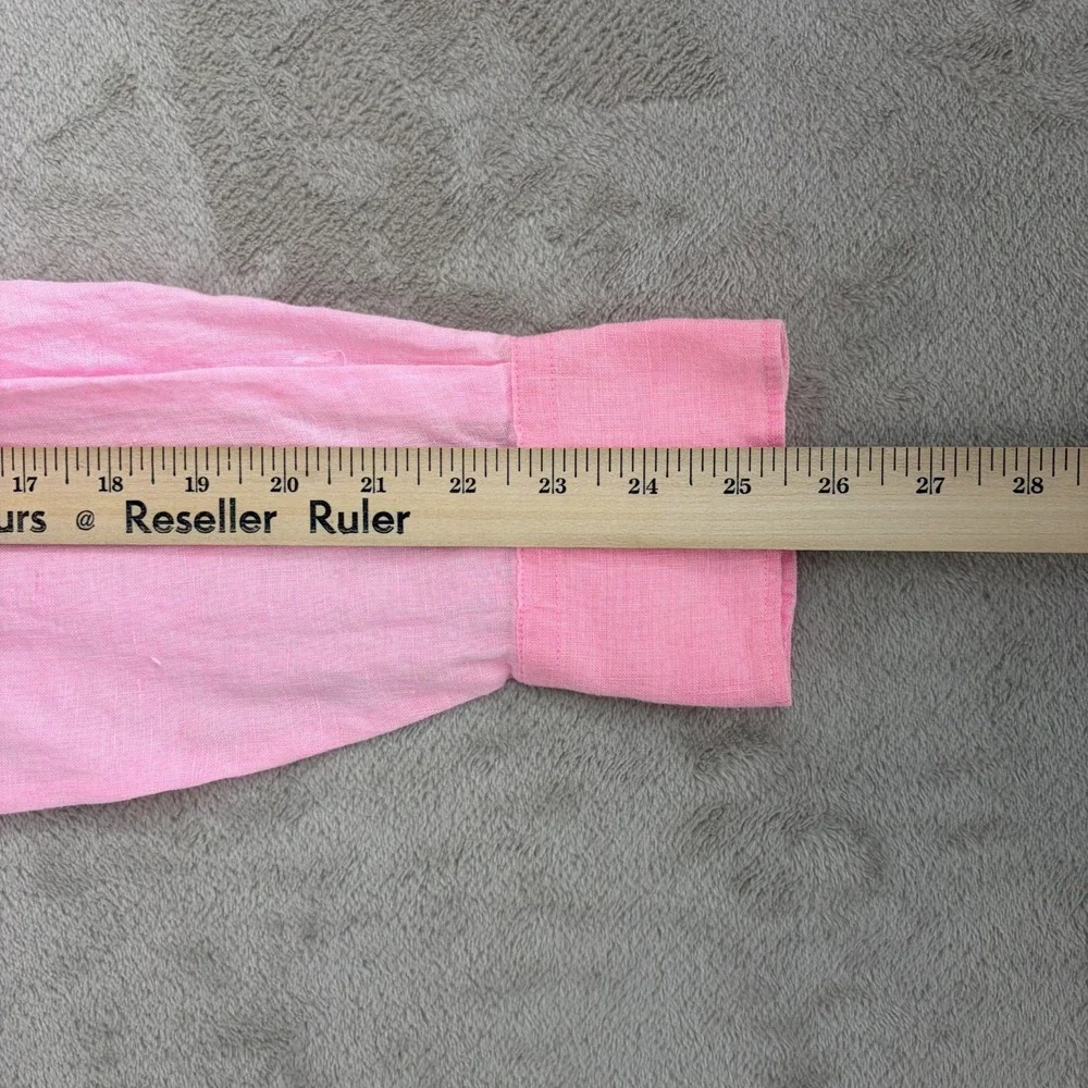 MC2 SAINT BARTH Pure 100% Linen Shirt in Pink Men Large Resort Beach NWOT $200